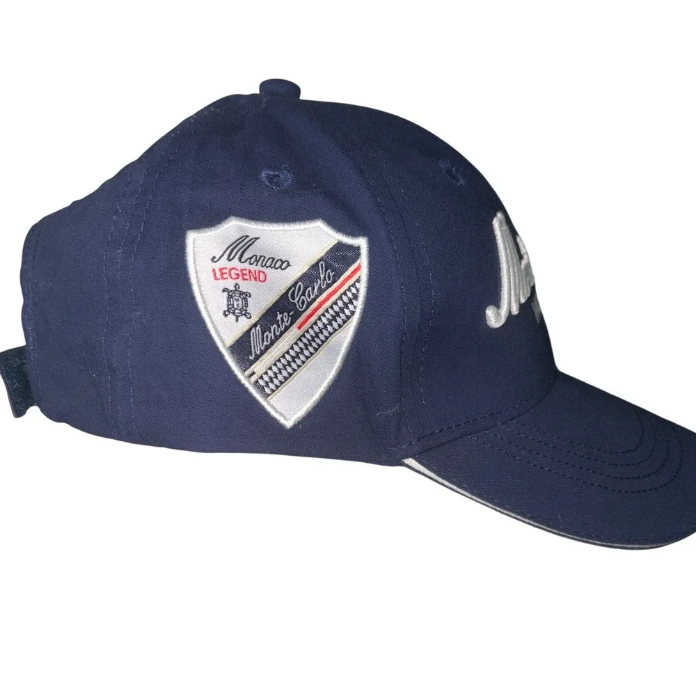 Monaco Legend Hat Cap Mens Blue Embroidered Monte Carlo Formula 1 Strapback